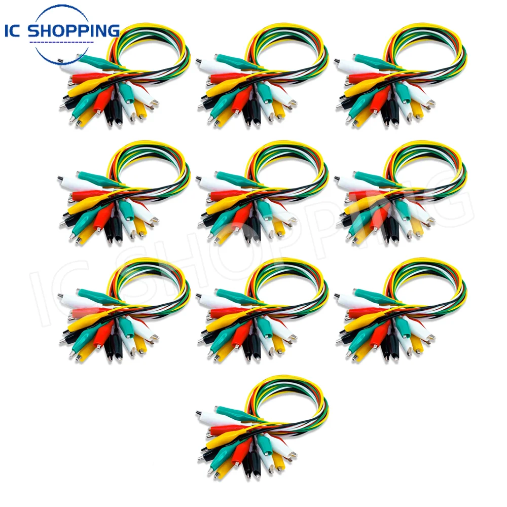 10 SET Alligator Clips Electrical DIY Test Leads Alligator Double-ended Crocodile Clips Roach Clip Test Jumper Wire Test Clamp