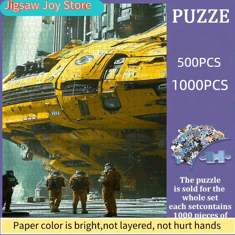 

Пазл 500/1000 деталей, DIY бумажный пазл, научно-фантастический космический корабль и астронавты, пазл для взрослых, подходит для расслабляющего отдыха