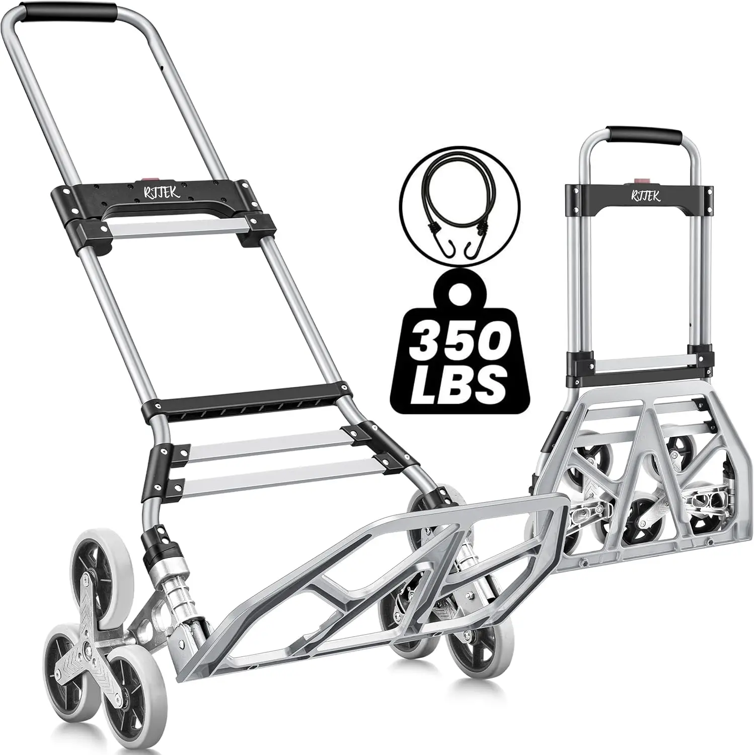 

【Upgraded Version】 Stair Climber Hand Truck and Dolly, 350 Lb Capacity Stair Climbing cart Heavy-Duty Trolley Cart Heavy-Duty