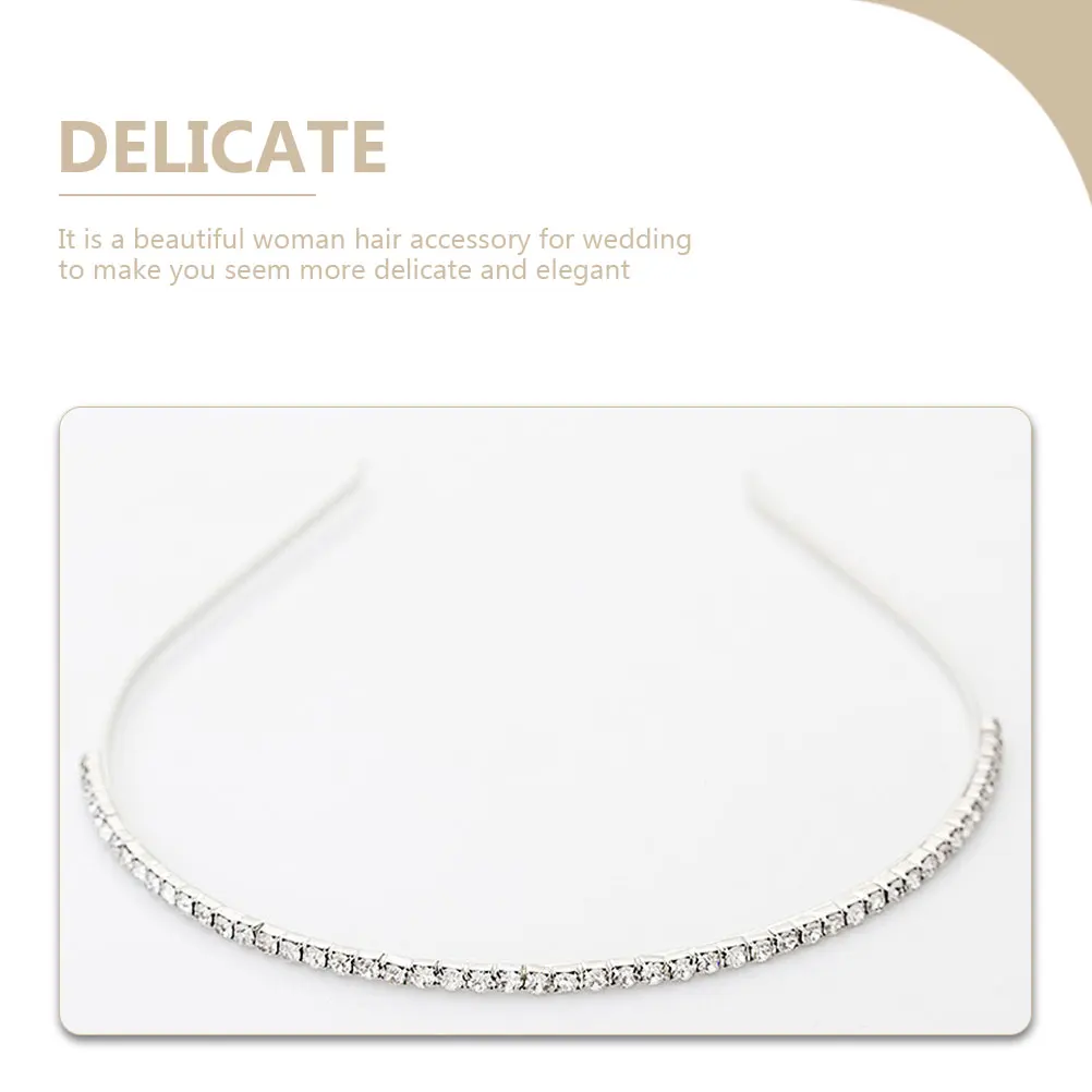 

2pcs Chic Rhinestone Headband Elegant Hair Band Decorative For Wedding Beach Prom Women Accessories Compact Reusable Hairband