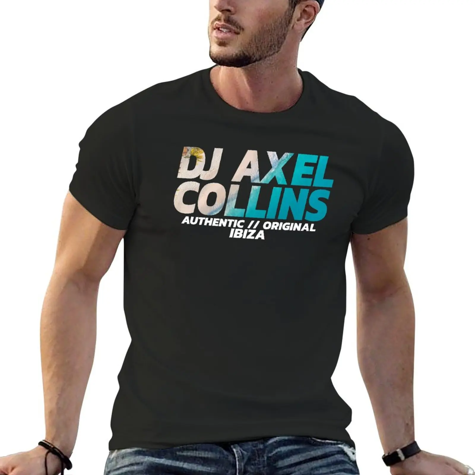 White Lines DJ Axel Collins Ibiza T-Shirt cheap stuff sublime T-shirts for men cotton