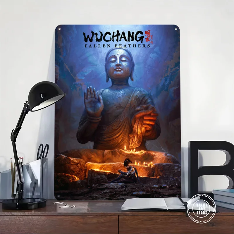 Wuchang Fallen Feathers Game Art Personalized 3D Textured Metal Poster Wall Art Tinplate Sign for Vintage Decor Room Funny Signs