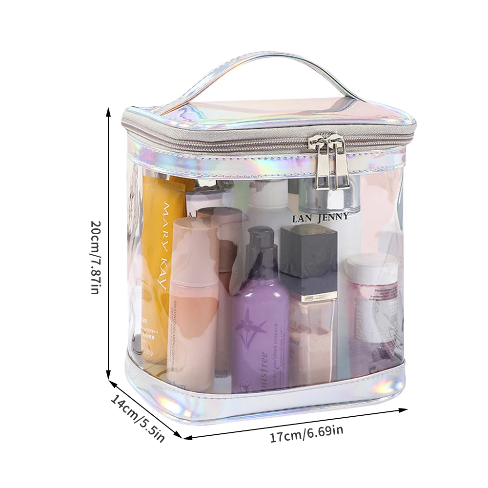 1PC Clear Makeup Bag Transparent Cosmetic Pouch For Travel Or Everyday Use Waterproof Beach Bag For Sunscreen Skincare Storage
