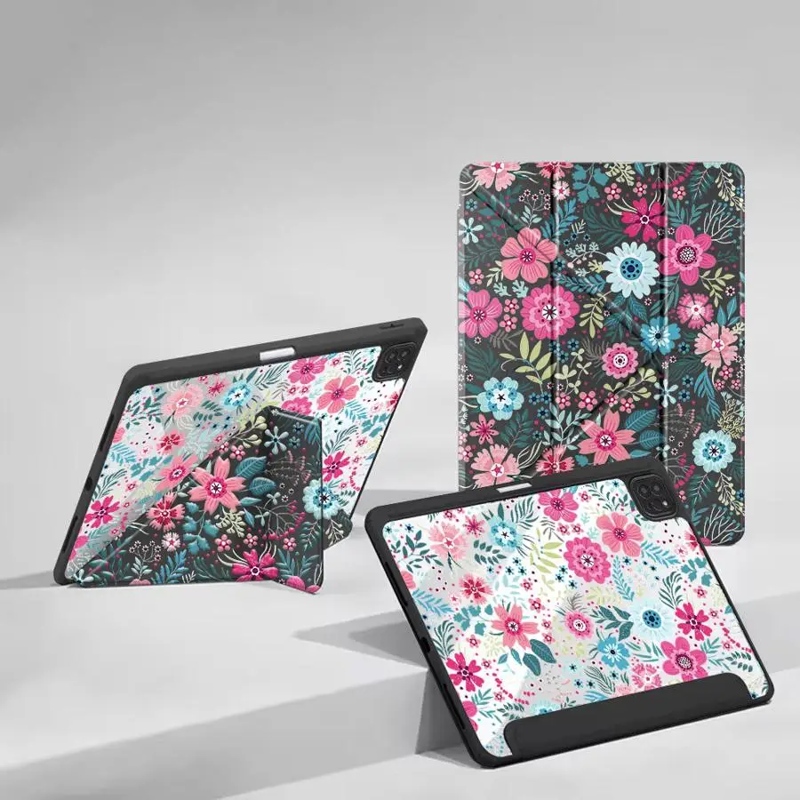 Watercolor Floral Tablet Case For iPad Pro 2025 Pro 11 10 9 8 7 th 12.9inch Mini 6 7 Air 4 5 M3 M2 M4 11inch Holder Cover