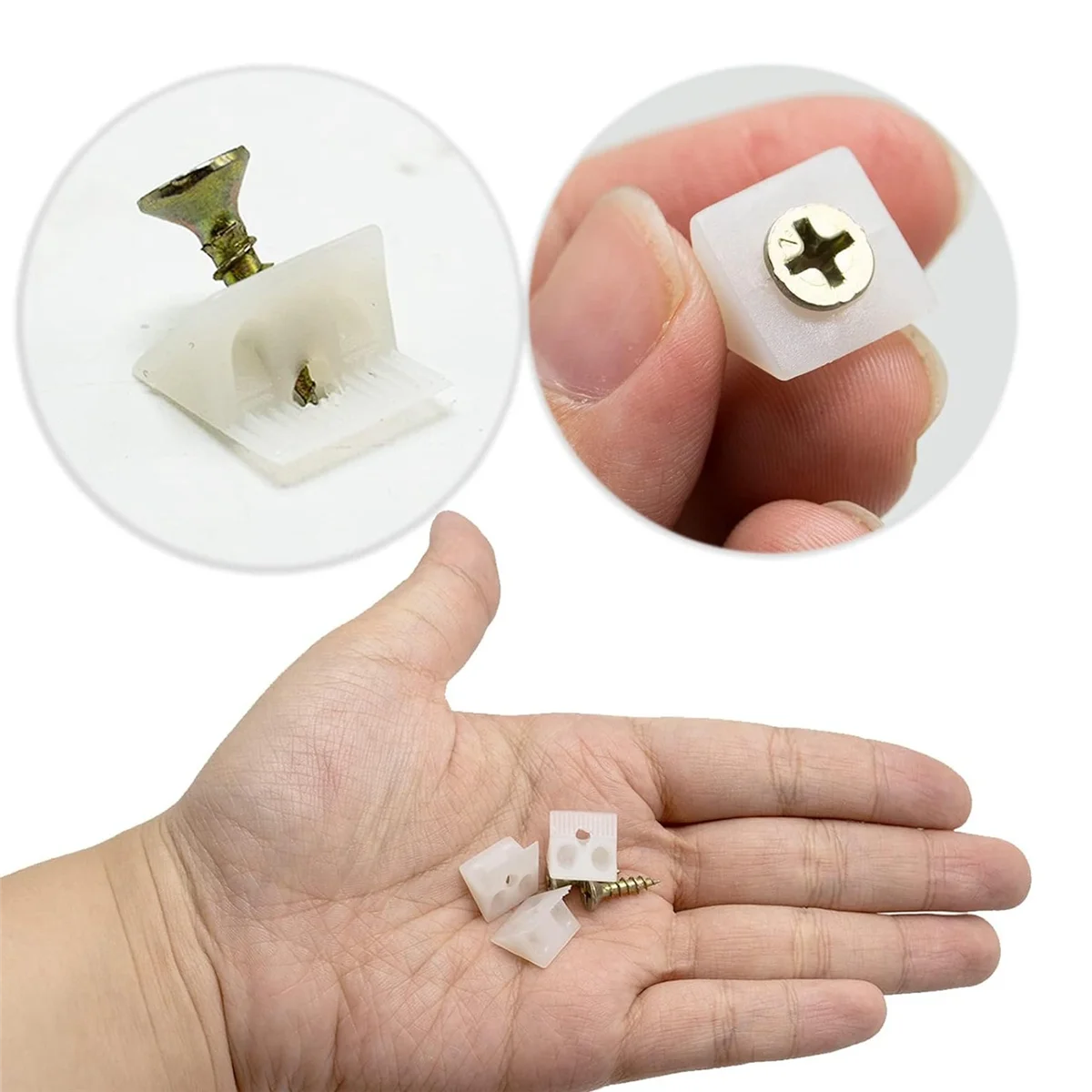 New 50 Pcs Drawer Supports, White Plastic Drawer Bottom Sagging Repair Fixing Mending Wedges with Screws for Furniture