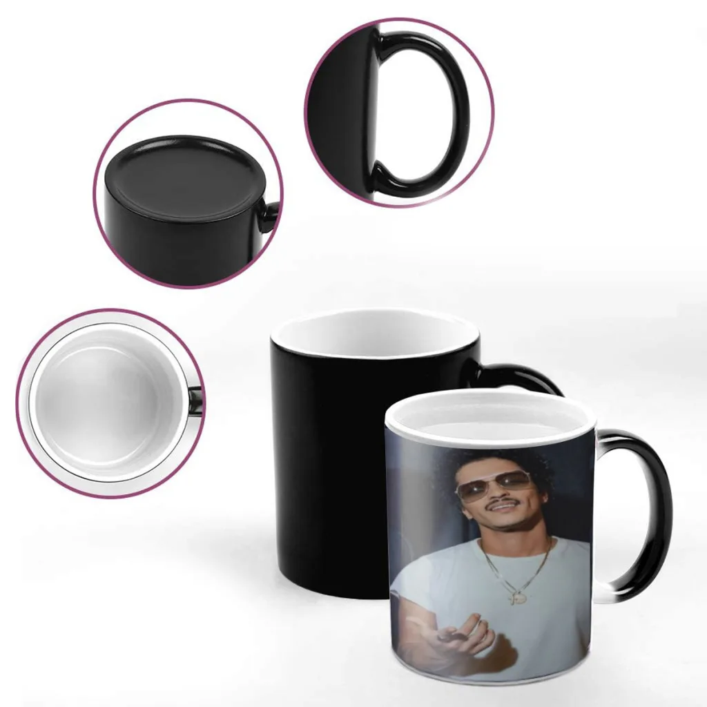 Singer B-Bruno Mars Anime Coffee Mugs And Mug Creative Color Change Tea Cup Ceramic Milk Cups Novelty Interesting Gifts