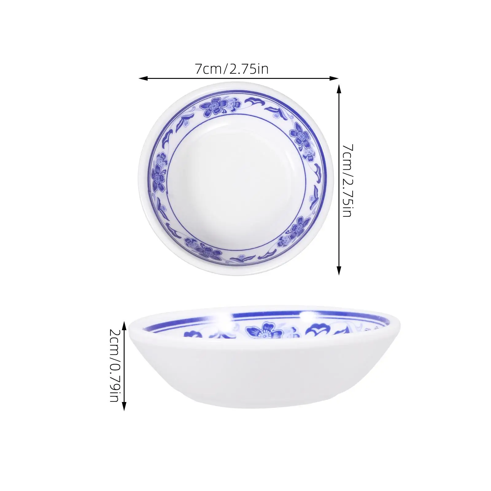 6 Pcs Plate Snack Container Appetizer Sauce Containers Condiment Melamine Plates