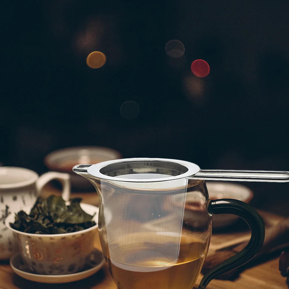 

2Pcs Practical Stainless Steel Tea Strainers Fine Mesh Infusers for Milk Tea and Hot Beverages Teapot Strainers