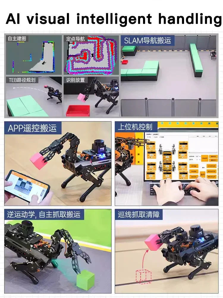 Hiwonder Ramię Robotyczne 3 Dof Szczęk Robotów dla PuppyPi Specjalny Zestaw Ulepszający Rekwizyty Nawigacja SLAM Obsługa Raspberry Pi ROS Robot