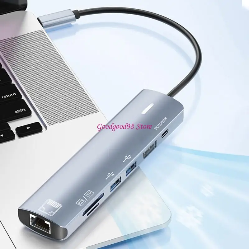 8k-ディスプレイと充電を備えたラップトップ用-7-機能-usb-タイプ-c-接続ドック