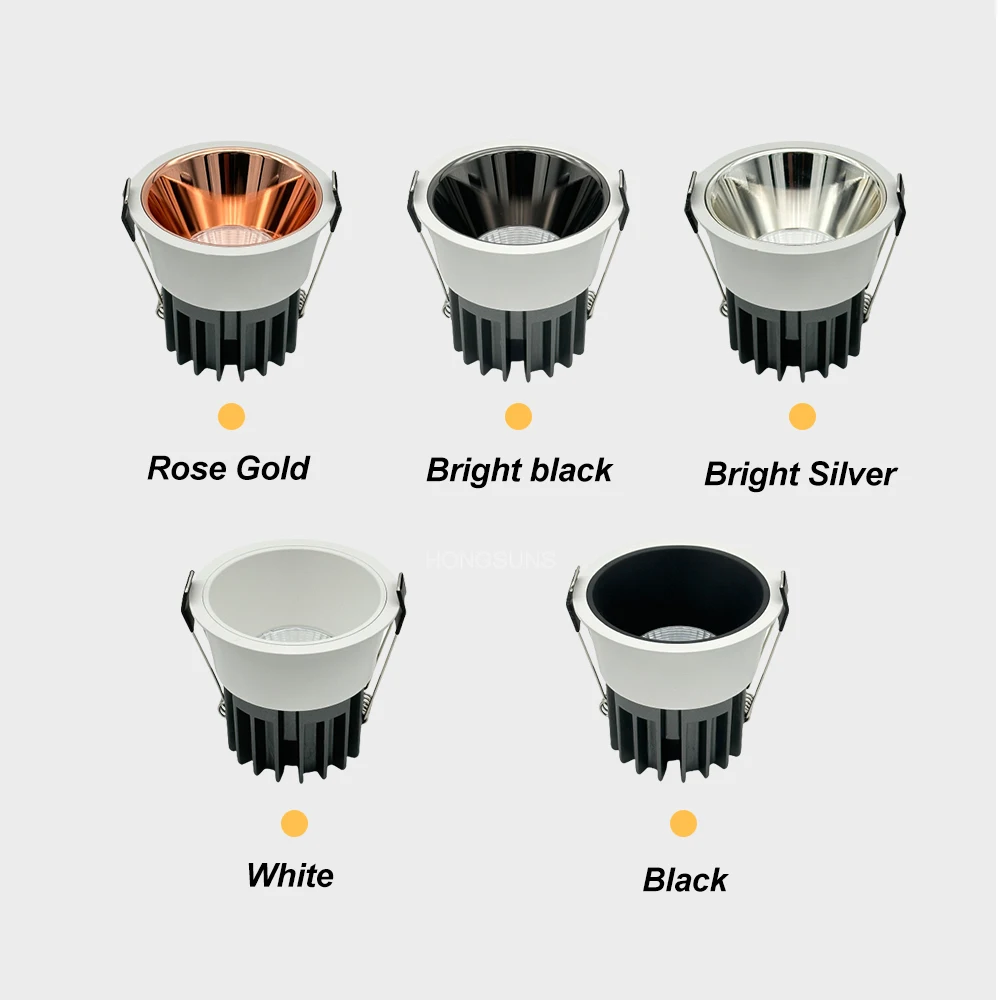 Dimmable Led Spotlight Recessed Ceiling Lamp Aluminum Led COB Light 5W7W9W12W15W18W AC110V 220V Downlight Home Office Store