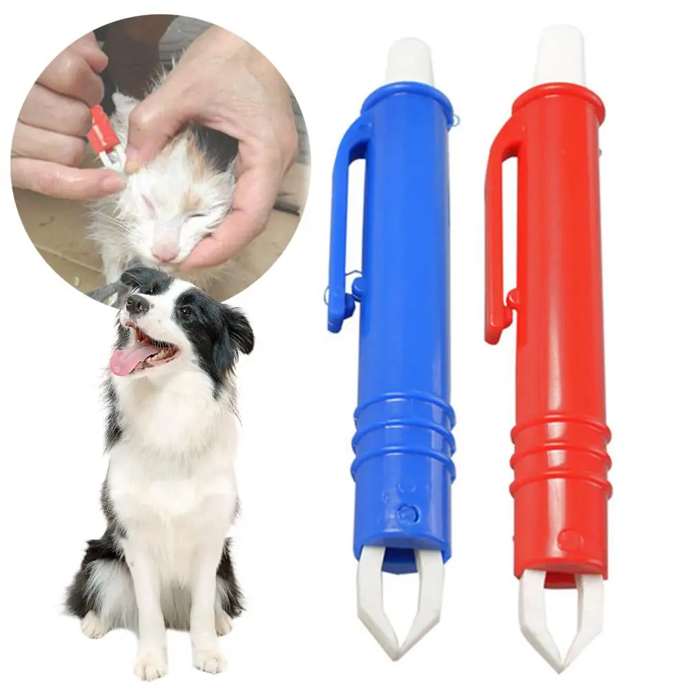 Cat and Dog Ixodes Extractor Red Blue easy to use Lightweight Plastic Scratching Hook Remover Mite Remover Easy-to-Carry