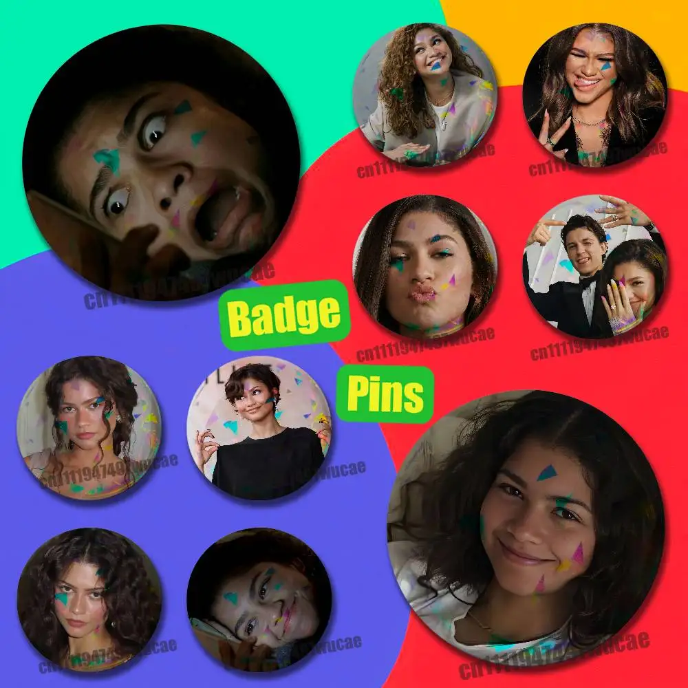 For Zendaya Actress Singer Badge Cover Emblem Custom Pin Insignia Ornament Brooch Button Laser Film