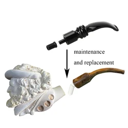 Tobacco pipe mouthpiece, meerschaum mouthpiece, plug-in spiral mouthpiece, spiral tenon,  DIY Curved Handle Cigarette Holder