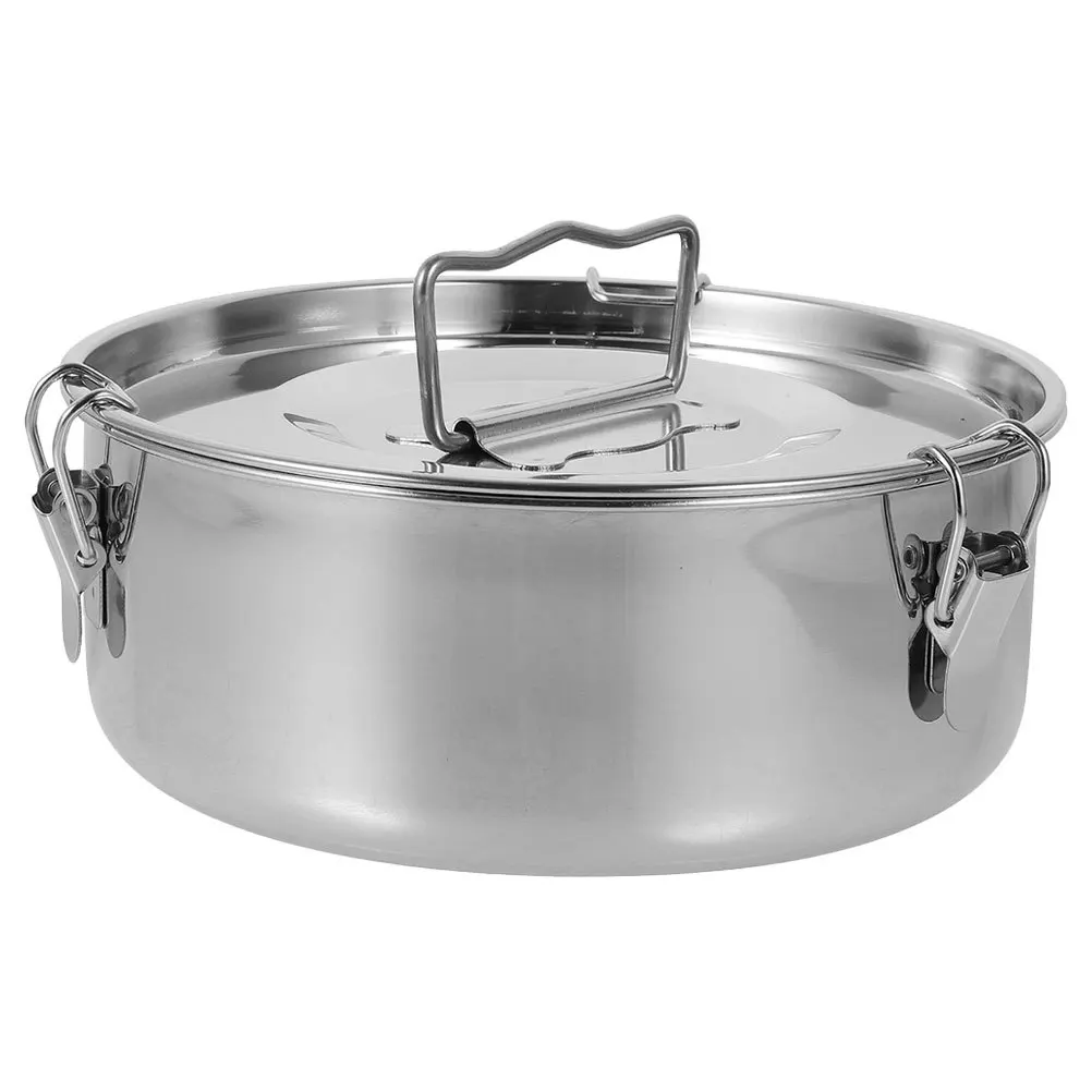

Stainless Steel Steamer Basket Flan Mold Pan With Lid For Pressure Cookers Heat Resistant Easy Clean Cooking