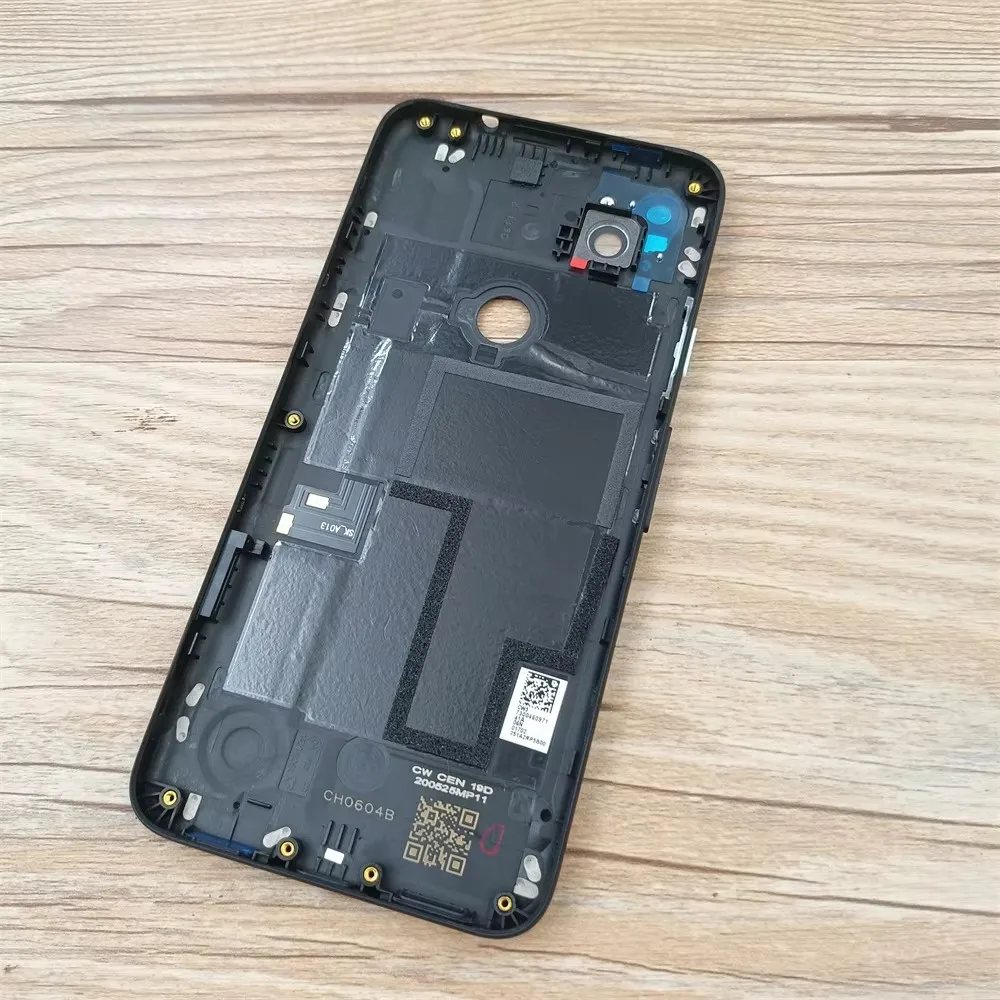 Plastic Battery Back Cover Housing For Google Pixel 4A 4G With Side Buttons Camera Lens Frame Rear Door Replacement Repair Parts