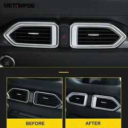 For Mazda CX-5 CX5 KF 2017 2018 Interior Center Console Front AC Air Condition Vent Outlet Cover Trim Sticker Car Accessories