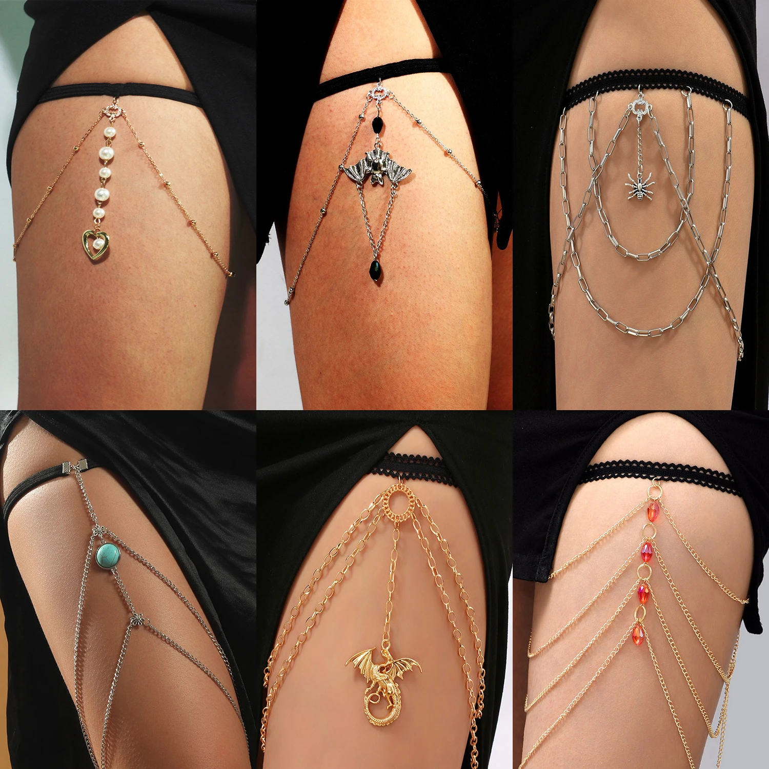 Fashion Ankle Bracelet for Women Boho Layered Thigh Leg Chain Exotic Body Chain Summer Beach Halloween Party Jewelry Accessoires