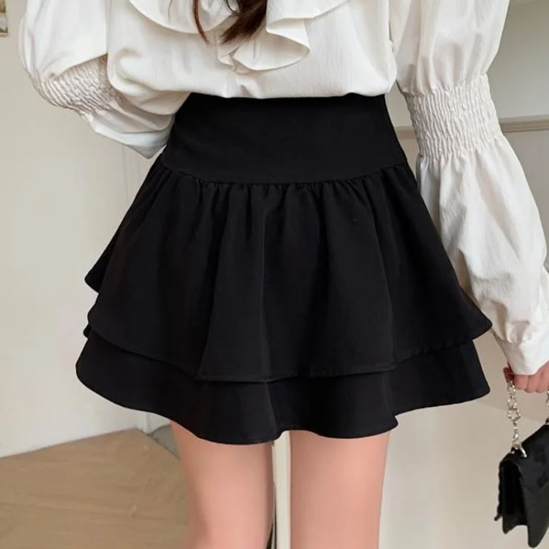 Vrouw Mini Rokken Schattige Kawaii Strakke Dames Hoge Taille A Line Rok Zwarte Zomer 2023 Chique Koreaanse Elegante Kwaliteit Kleding