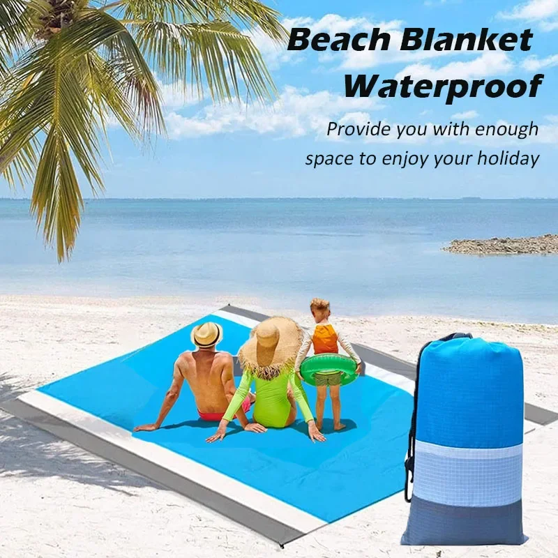 Moisture-proof Beach Blanket Foldable Picnic Blankets Beach Waterproof  Outdoor Mat Portable Nylon Quick Drying Large Size Mat