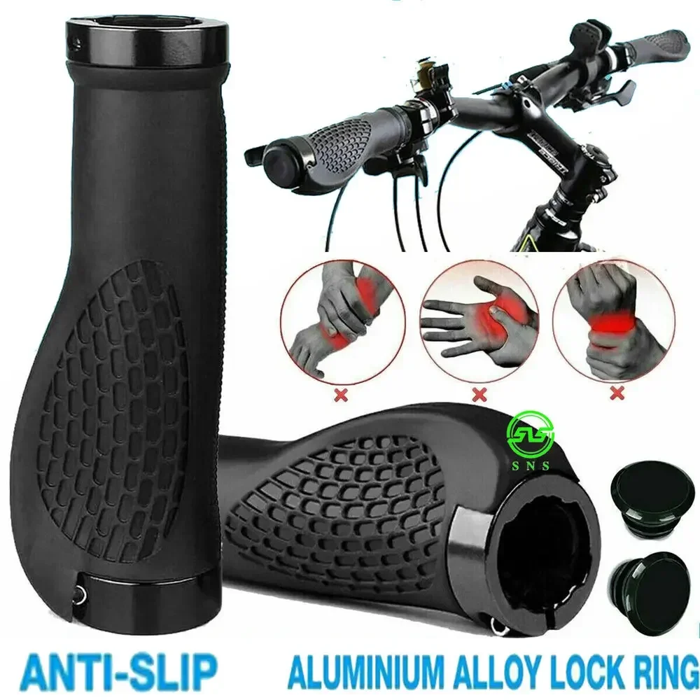 

Bike Grips Rubber Mountain Bicycle MTB Handlebar Ergonomic Cycling Lock On TPR