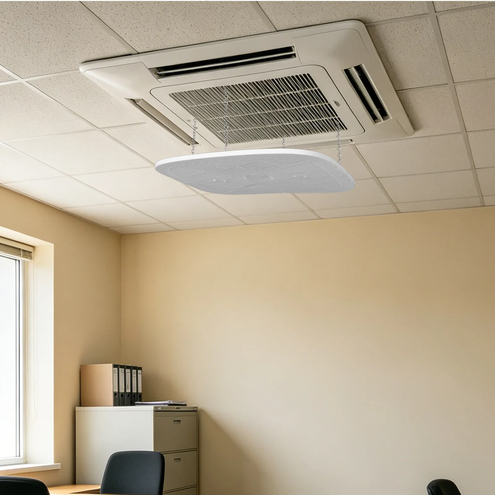Central Air Conditioner Vent Deflector Square 15.7x15.7 Anti Direct Blow Shield Coral Grille Airflow Deflector