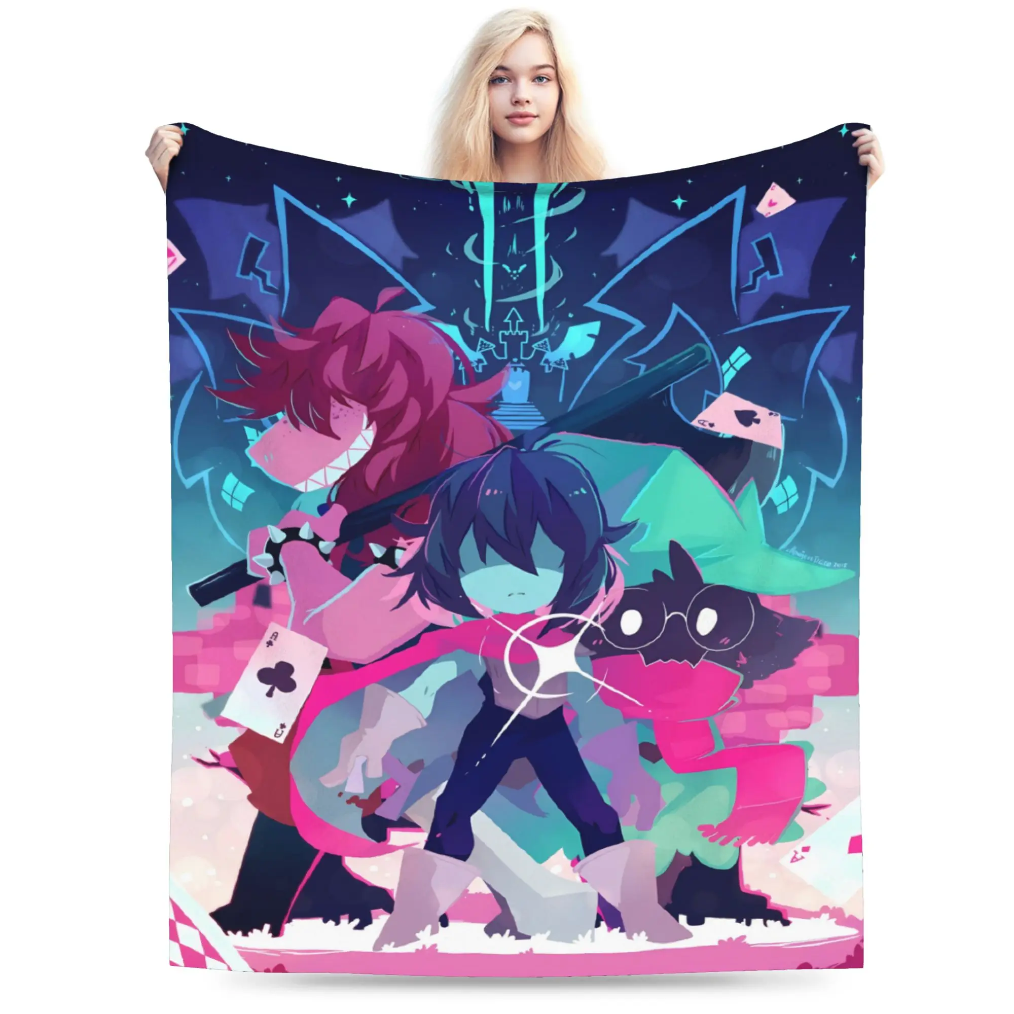 Deltarune Game Blanket  Warm Print Plush Throw Blanket For Children Couch Chair Sofa Bed Flannel Bedspread Bed Cover
