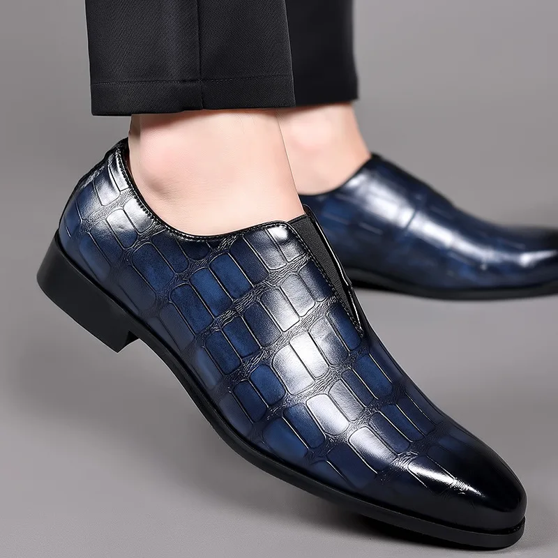 

Fashion Slip on Men Dress Shoes Men Oxfords Fashion Business Dress Men Shoes 2025 New Classic Leather Men'S Suits Shoes