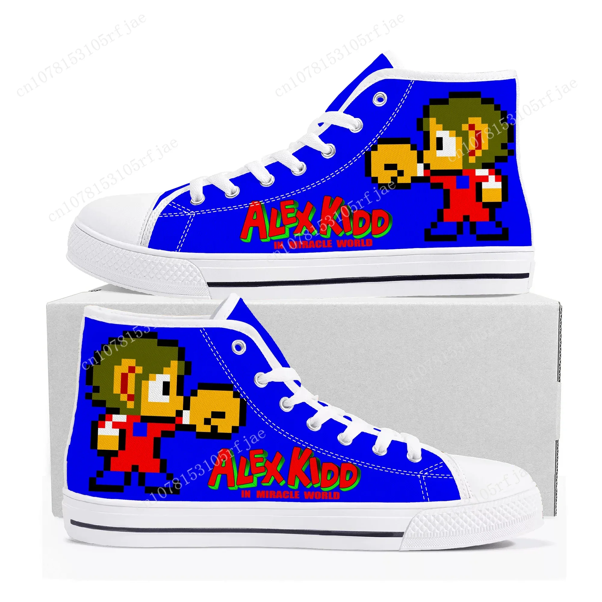 Alex Kidd High Top Sneakers Cartoon Game Mens Womens Teenager Fashion High Quality Canvas Shoes Casual Tailor Made Sneaker