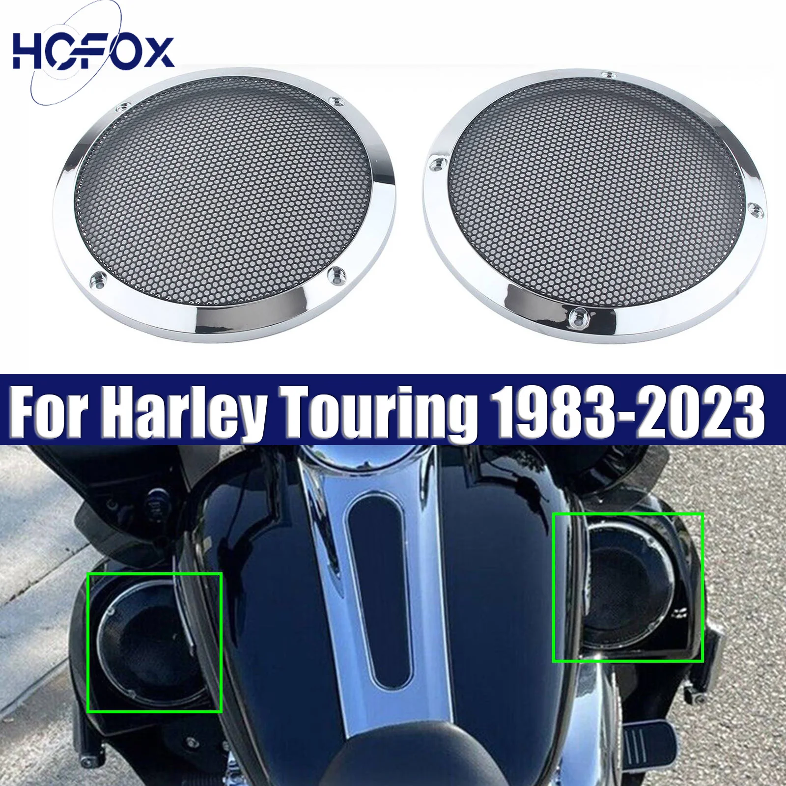 

For Harley Touring 1983-2023 Grill Box Pods Saddlebag Lid Speaker Cover Lower Vented Fairing