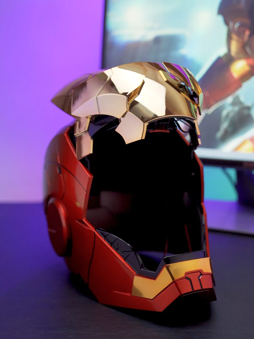 2023 Iron Manหมวกกันน็อก1:1 Mk5ควบคุมเสียงตาแสงหลายรูปแบบของเล่นสําหรับผู้ใหญ่ไฟฟ้าสวมใส่ของขวัญวันเกิด