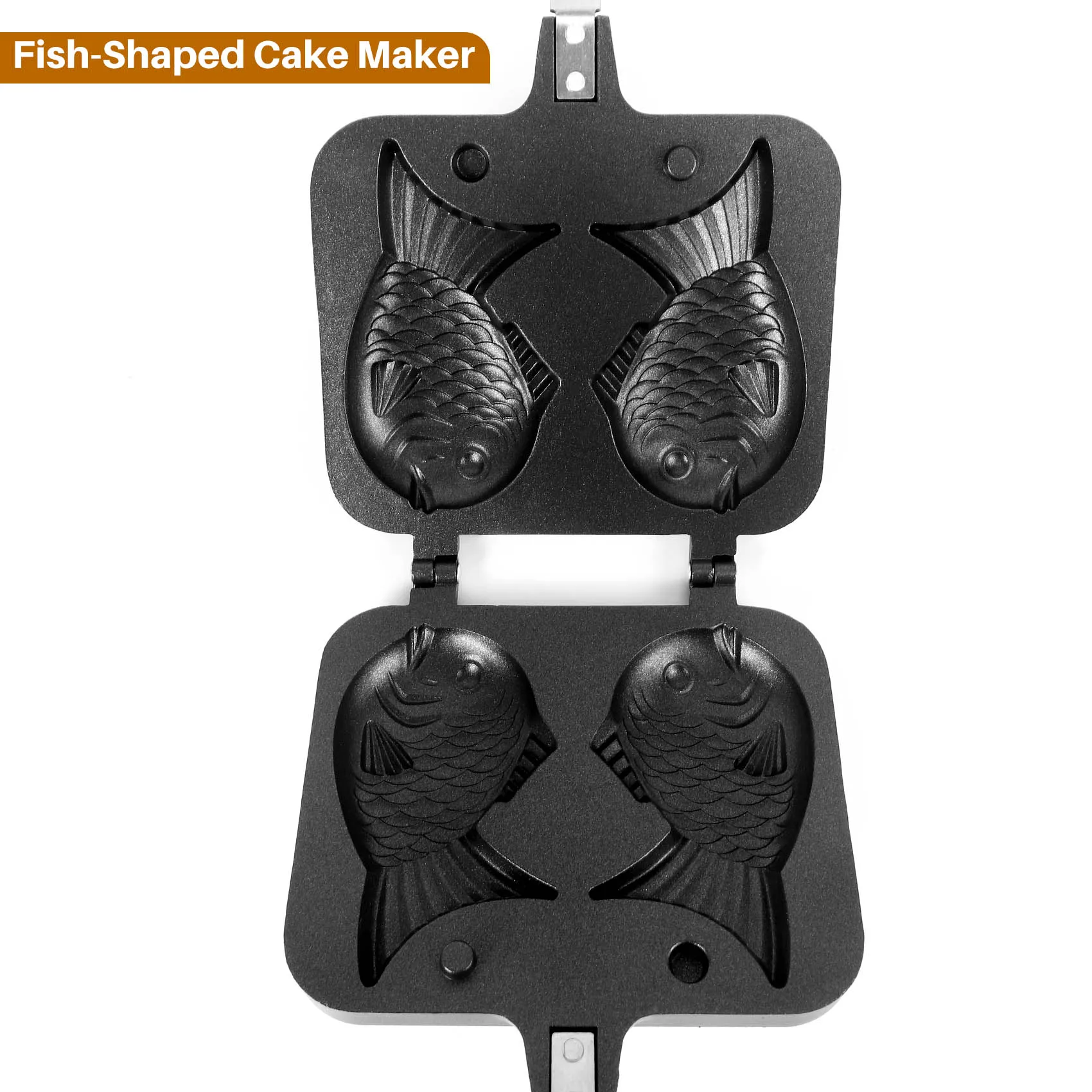 

AAAF Taiyaki Double Fish Shaped Hot Dessert Waffle Cake Maker Pan Japanese Pancake Double Pan Fry Pan