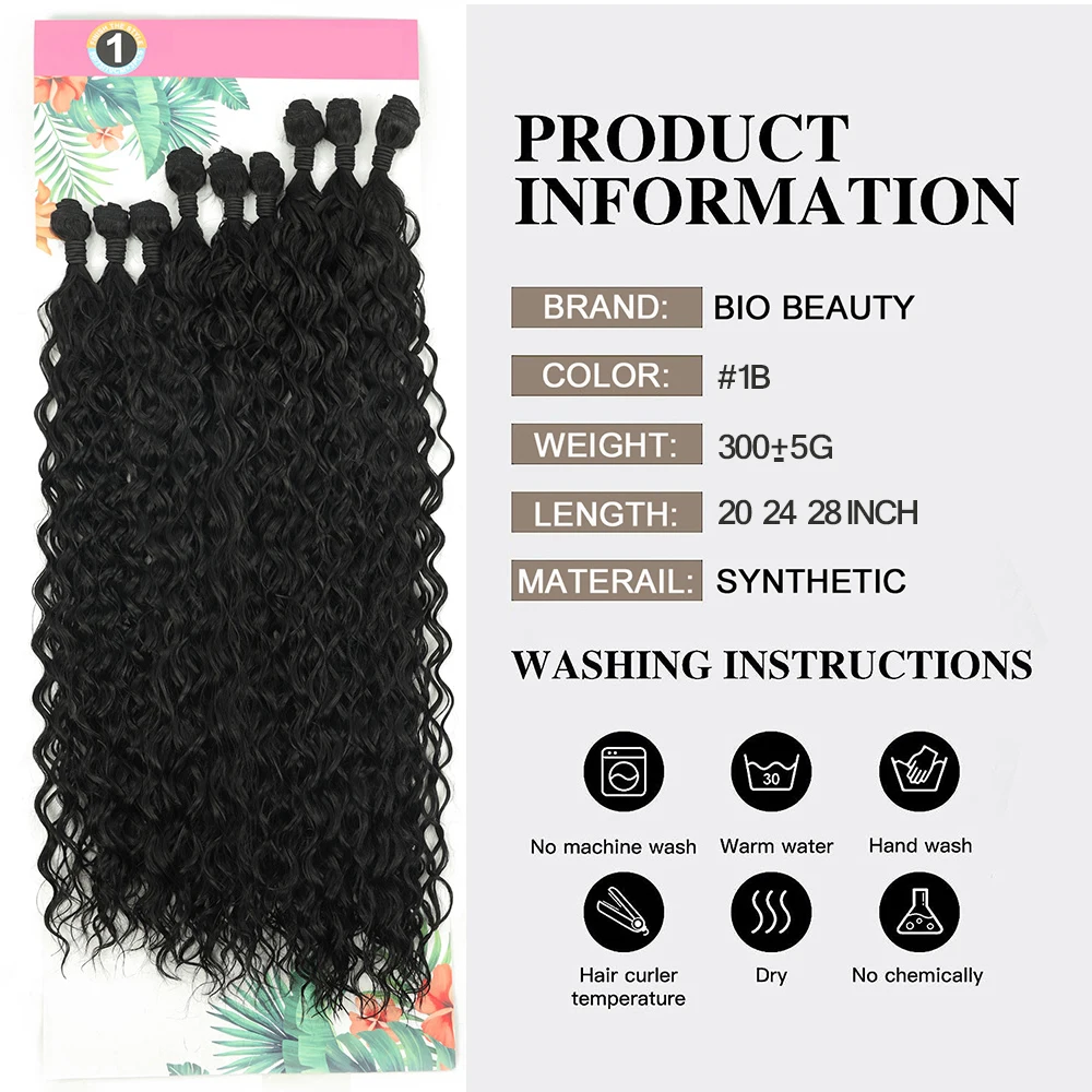 Curly Synthetic Hair Extension Synthetic Hair Bundles Women Set Curly hair Extension Heat Resistant Hair Fibers For Woman