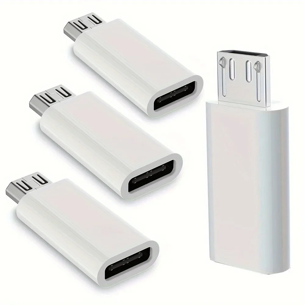 Adaptador usb c para micro usb, 4 unidades, conversores fêmea tipo c, carregamento e sincronização de dados para galaxy s7 e mais dispositivos de micro portas