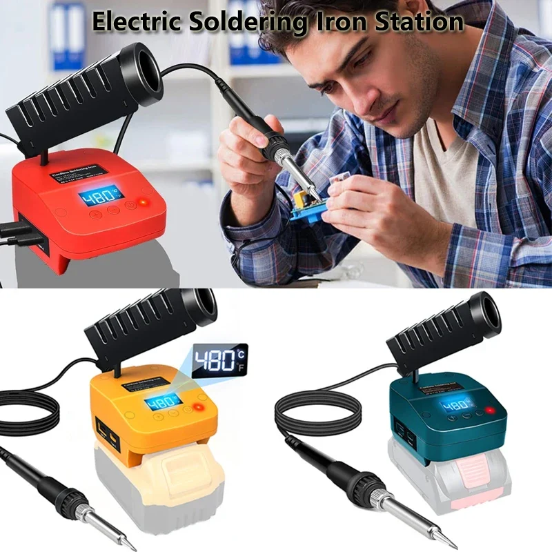 

Для Dewalt/Milwaukee/Bosch 18 В литий-ионный аккумулятор портативный паяльник с портом USB Type-C сварочная станция с быстрым нагревом