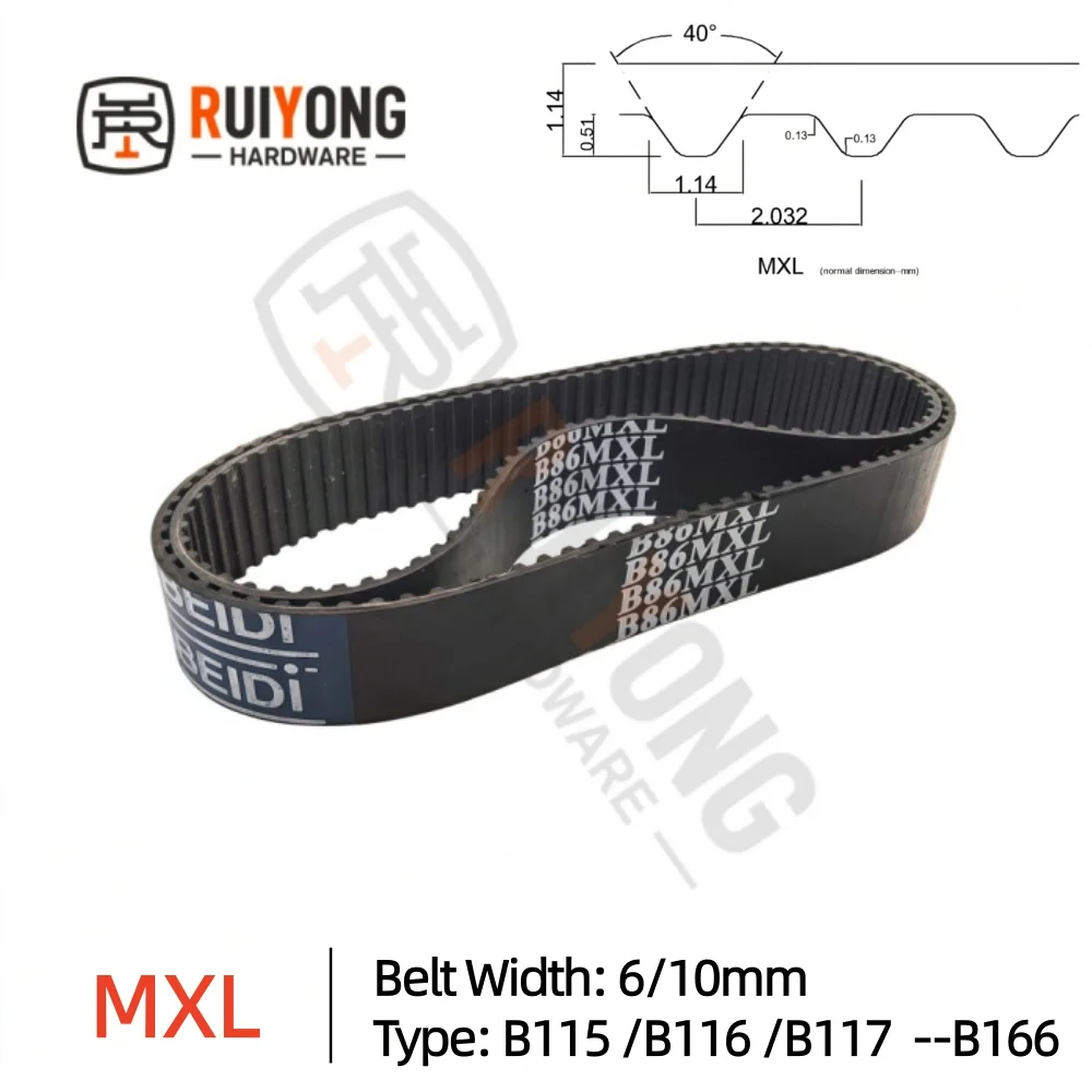 

MXL Timing Belt Width 6/10mm Type B115 B116 B117 B118 B119 B120 B121 B123 --- B127 B128 B129 --B166