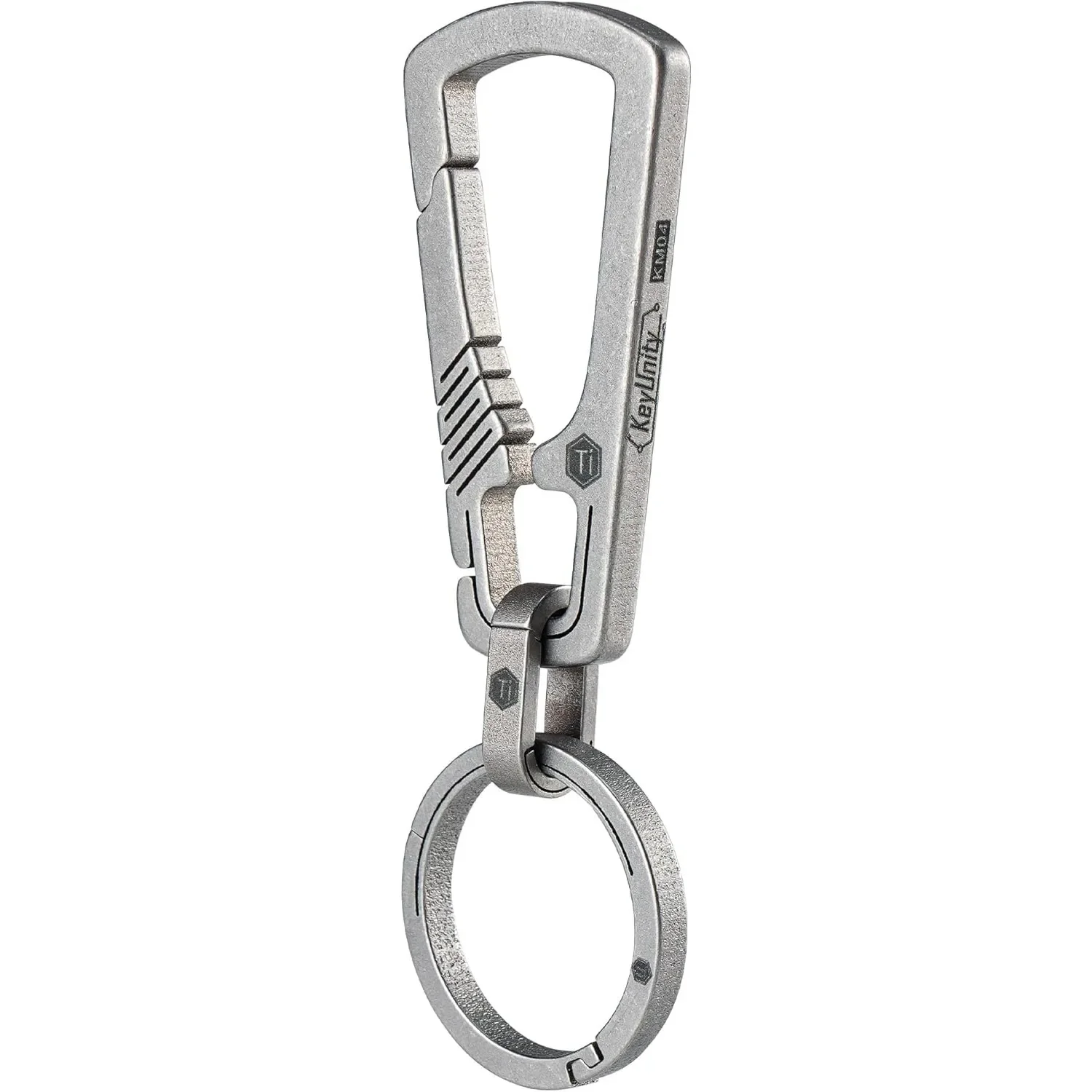 KeyUnity Quick Release EDC Keychain Clip, Titanium Carabiner Key Organizer for Men, Secure Key Ring Holder for Outdoor & Daily U