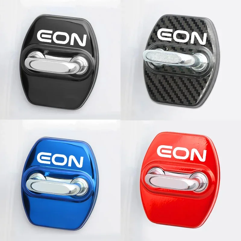 4pcs Stainless Steel for Hyundai EON Logo Badge Car Door Lock Protection Cover Anti-rust Stickers Rust Resistant Accessories