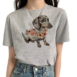 Camiseta de Dachshund para mujer, camiseta de anime de cómic, ropa de calle para niña, ropa de anime