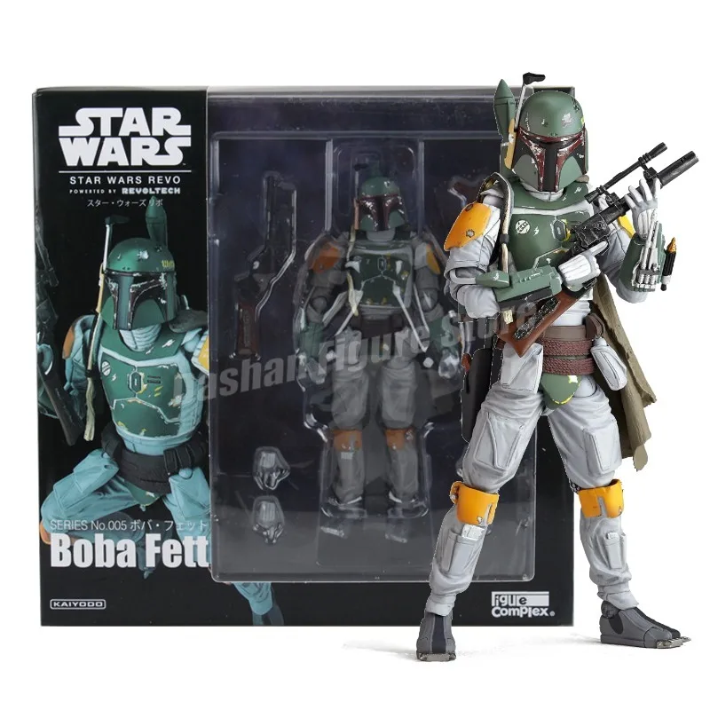 15cm Revoltech Boba Fett Action Figure Movable Collection KAIYODO Star Wars Mandalorian Model Bounty Hunter Alpha Figurine Toys