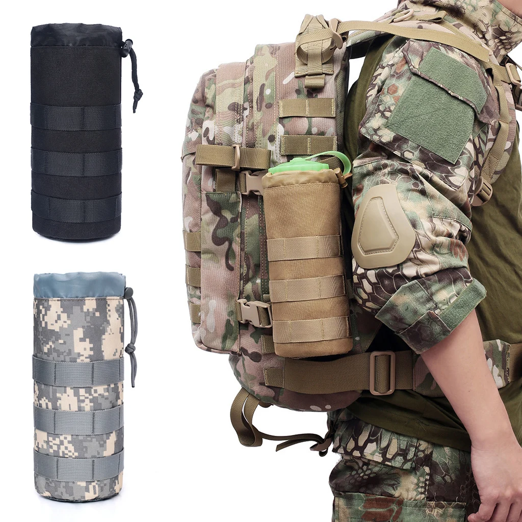 Tactical Molle Water Bottle Bag Outdoor Travel Camping Hiking Cycling Fishing Hunting Water Bottle Pouch Holder Kettle Carrier image 2
