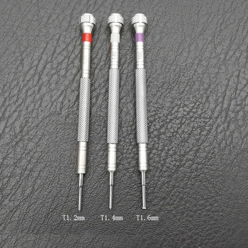 고품질 T 모양 블레이드 스크루 드라이버, 시계 팔찌 밴드 나사, 1.2mm 1.4mm 1.6mm, PVC 튜브 포장 포함 시계 도구 