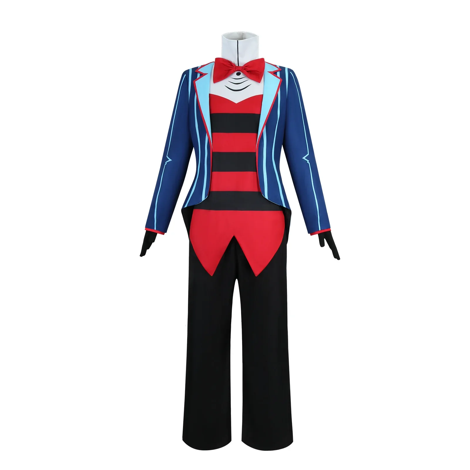 Anime Void Cosplay fantasia masculina, Hazbin, casaco diabo, top e calça, terno azul e vermelho, Hotel e Demônio, carnaval de Halloween e dramatização de Natal