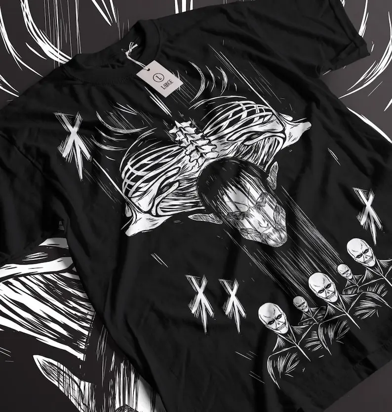 

Anime Vintage Special T-shirt Unisex, Manga Black Swordsman, Skull Knight, Graphic Tee, Manga Sh
