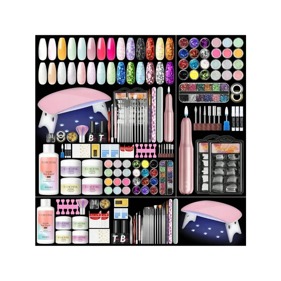 

Набор для акриловых ногтей COSCELIA: полный стартовый комплект с акриловой пудрой и жидкостью для начинающих