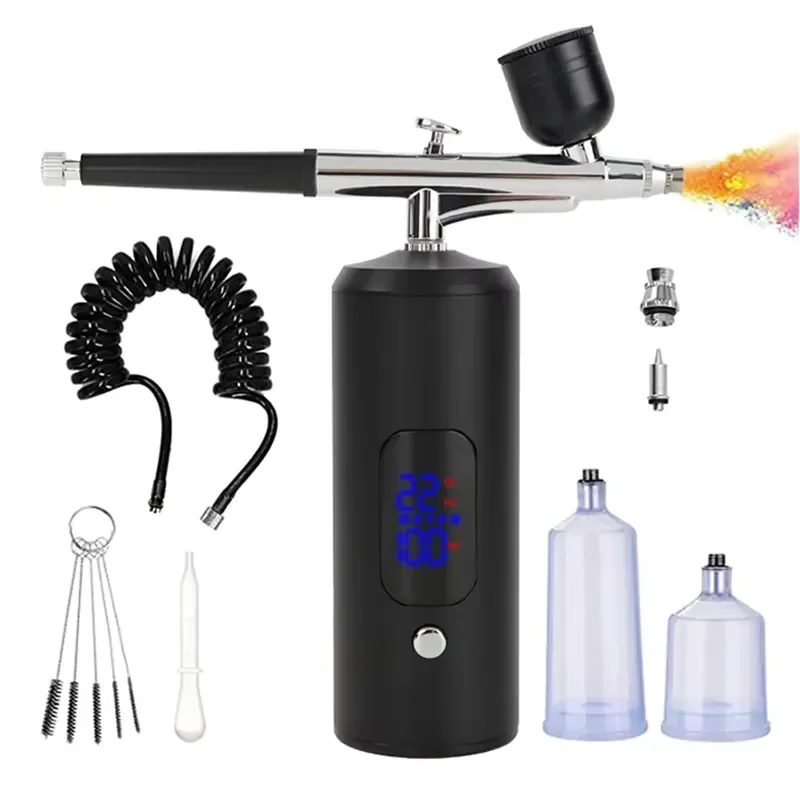 Professional Multi-Functional Cordless Auto Makeup Spray Machine Smart LCD Screen Display New Design Nail Airbrush