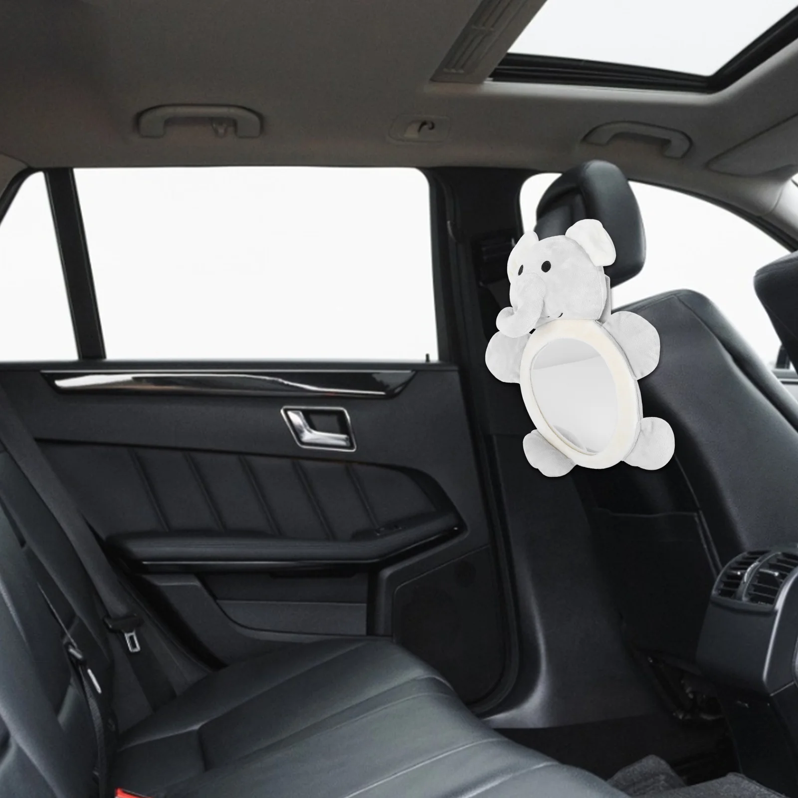 مرآة سيارة مع تصميم خلفي آمن لاستخدام سيارة الرضع - مرآة مقعد خلفي لطيفة على شكل حيوان لسلامة الأطفال الصغار #3
