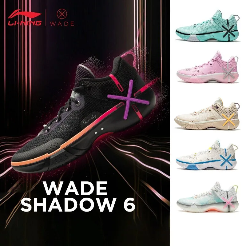 LI-NING Wade Shadow 6 Men's Lightweight Breathable Anti Slip and Rebound Professional Basketball Game Shoes ABPU029