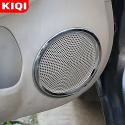 Car Door Speaker Panel Circle Trim Sticker for Nissan Sunny N17 Versa 2014-2017 ABS Chrome 4Pcs/Set Audio Decoration Cover