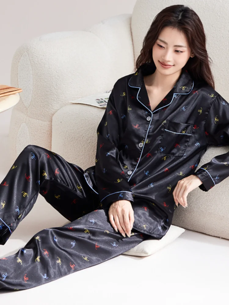 Summer Newwomen Simple Light Luxury Fashion Elegant French Pajamas Skin Friendly Comfort Shorts Shirt Nightgown Set Home Clothes